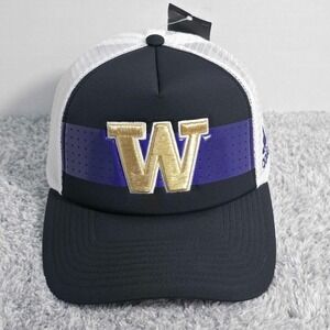 Adidas Washington Huskies Foam Front Vented NCAA Trucker Snapback Hat Cap NWT